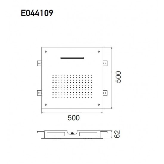 Τετράγωνη Κεφαλή Ντουζ 50x50cm Almar Square Temptation XL E044109-211